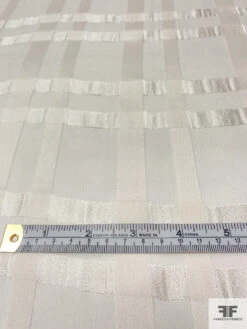 Italian Satin Plaid Silk Chiffon - Light Ivory 16 Italian Satin Plaid Silk Chiffon - Light Ivory -Fabrics And Fabrics Store 14205 6
