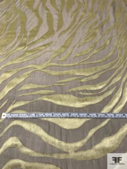 Zebra-Like Satin Striations Burnout Silk Chiffon - Moss Green / Artichoke 15 Zebra-Like Satin Striations Burnout Silk Chiffon - Moss Green / Artichoke -Fabrics And Fabrics Store 14214 4