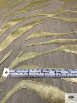 Zebra-Like Satin Striations Burnout Silk Chiffon - Moss Green / Artichoke 16 Zebra-Like Satin Striations Burnout Silk Chiffon - Moss Green / Artichoke -Fabrics And Fabrics Store 14214 5