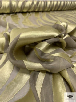 Zebra-Like Satin Striations Burnout Silk Chiffon - Moss Green / Artichoke 17 Zebra-Like Satin Striations Burnout Silk Chiffon - Moss Green / Artichoke -Fabrics And Fabrics Store 14214 8