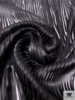 Wood Grain Satin Striped Silk Chiffon - Black 13 Wood Grain Satin Striped Silk Chiffon - Black -Fabrics And Fabrics Store 14227 3