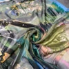 Abstract Printed Burnout Silk Blend Chiffon - Black / Turquoise / Green / Yellow 2 Abstract Printed Burnout Silk Blend Chiffon - Black / Turquoise / Green / Yellow -Fabrics And Fabrics Store 14228 1