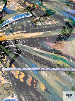 Abstract Printed Burnout Silk Blend Chiffon - Black / Turquoise / Green / Yellow 14 Abstract Printed Burnout Silk Blend Chiffon - Black / Turquoise / Green / Yellow -Fabrics And Fabrics Store 14228 4