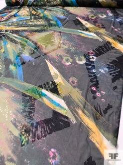 Abstract Printed Burnout Silk Blend Chiffon - Black / Turquoise / Green / Yellow 16 Abstract Printed Burnout Silk Blend Chiffon - Black / Turquoise / Green / Yellow -Fabrics And Fabrics Store 14228 6