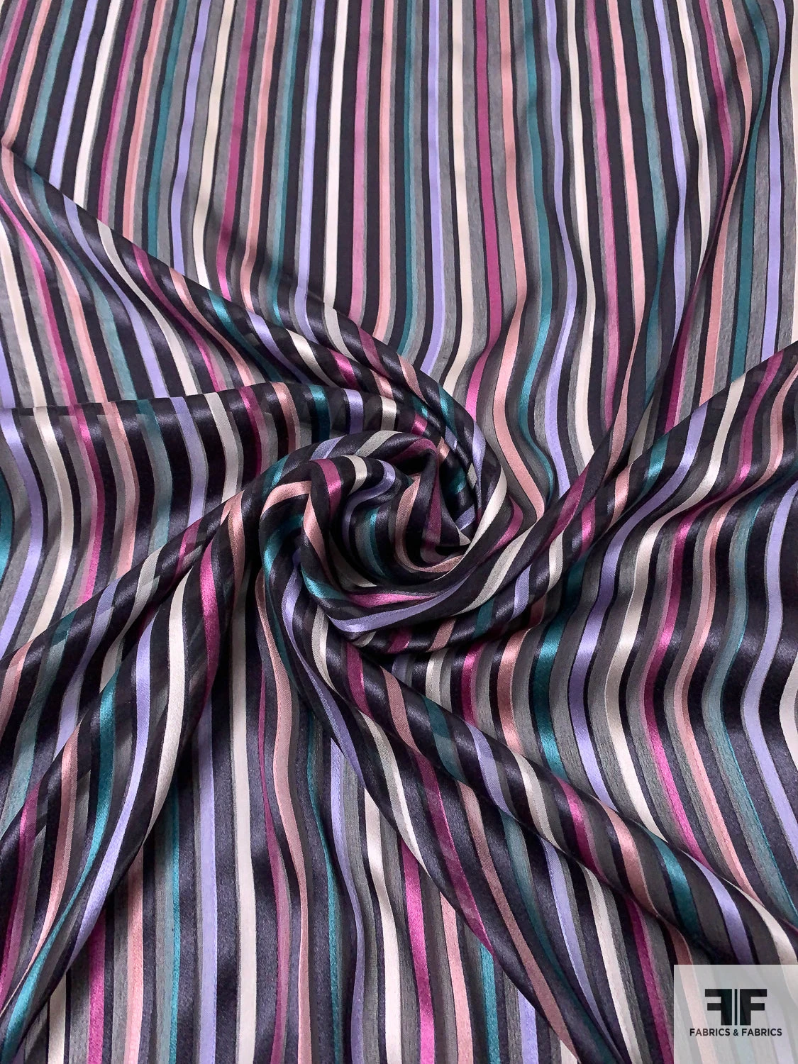 Italian Vertical Satin Striped Silk Chiffon - Teal / Dusty Pink / Berry / Periwinkle 3 Italian Vertical Satin Striped Silk Chiffon - Teal / Dusty Pink / Berry / Periwinkle