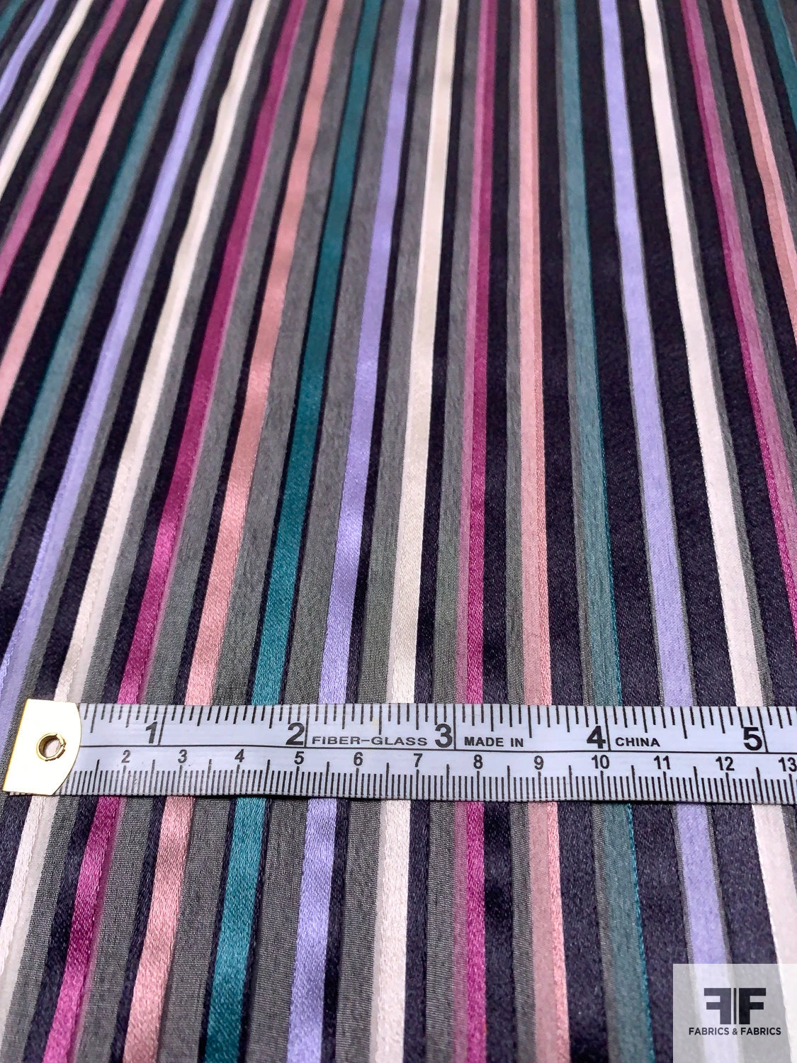 Italian Vertical Satin Striped Silk Chiffon - Teal / Dusty Pink / Berry / Periwinkle 8 Italian Vertical Satin Striped Silk Chiffon - Teal / Dusty Pink / Berry / Periwinkle - Image 6