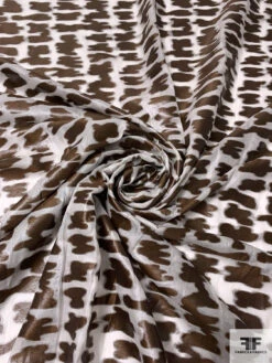Italian Abstract Fil Coupé Silk Chiffon - Brown / White 12 Italian Abstract Fil Coupé Silk Chiffon - Brown / White -Fabrics And Fabrics Store 14240 2