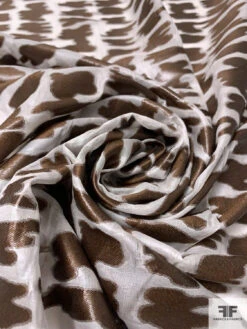 Italian Abstract Fil Coupé Silk Chiffon - Brown / White 13 Italian Abstract Fil Coupé Silk Chiffon - Brown / White -Fabrics And Fabrics Store 14240 3