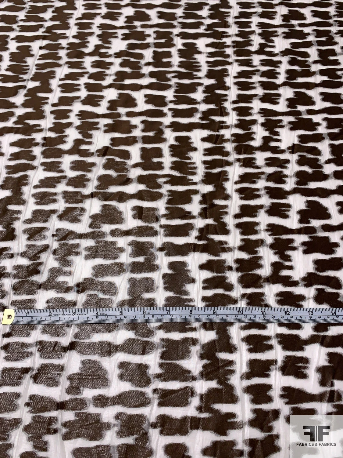 Italian Abstract Fil Coupé Silk Chiffon - Brown / White 8 Italian Abstract Fil Coupé Silk Chiffon - Brown / White - Image 6