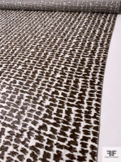 Italian Abstract Fil Coupé Silk Chiffon - Brown / White 17 Italian Abstract Fil Coupé Silk Chiffon - Brown / White -Fabrics And Fabrics Store 14240 7