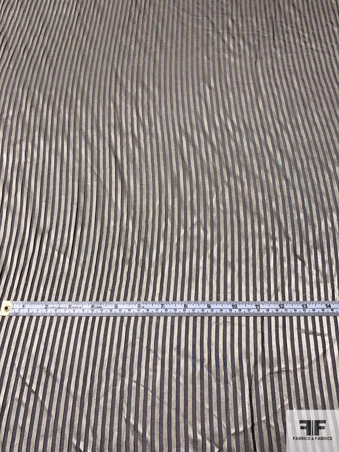 Italian Vertical Satin Striped Silk Chiffon - Ecru / Black 7 Italian Vertical Satin Striped Silk Chiffon - Ecru / Black - Image 5