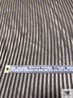 Italian Vertical Satin Striped Silk Chiffon - Ecru / Black 15 Italian Vertical Satin Striped Silk Chiffon - Ecru / Black -Fabrics And Fabrics Store 14243 5