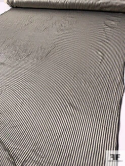 Italian Vertical Satin Striped Silk Chiffon - Ecru / Black 16 Italian Vertical Satin Striped Silk Chiffon - Ecru / Black -Fabrics And Fabrics Store 14243 6