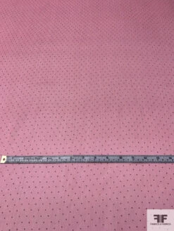 Italian Lightly Crinkled Silk Chiffon With Textured Pin Dots - Pink / Dark Grey -Fabrics And Fabrics Store 14247 4