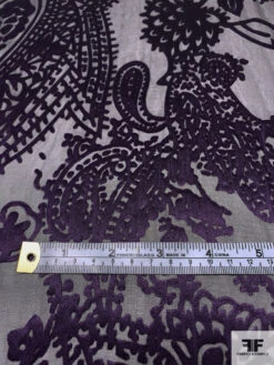 Paisley Burnout Silk Blend Chiffon - Purple / Black 16 Paisley Burnout Silk Blend Chiffon - Purple / Black -Fabrics And Fabrics Store 14278 6