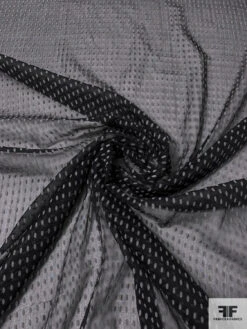 Italian Flocked Ovals Silk Chiffon - Black / Grey 10 Italian Flocked Ovals Silk Chiffon - Black / Grey -Fabrics And Fabrics Store 14288 1