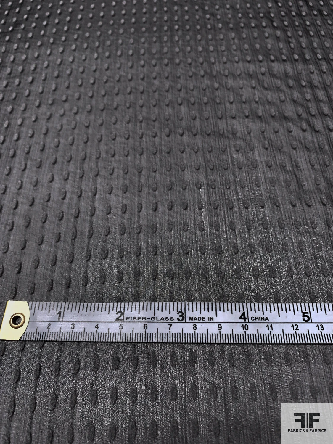 Italian Flocked Ovals Silk Chiffon - Black / Grey 7 Italian Flocked Ovals Silk Chiffon - Black / Grey - Image 5