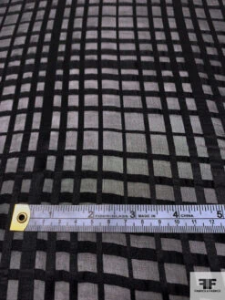 Italian Silk Chiffon With Satin Plaid Windowpane - Black 15 Italian Silk Chiffon With Satin Plaid Windowpane - Black -Fabrics And Fabrics Store 14294 6