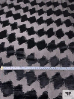 Italian Hazy Geometric Satin Burnout Silk Chiffon - Black 15 Italian Hazy Geometric Satin Burnout Silk Chiffon - Black -Fabrics And Fabrics Store 14296 5