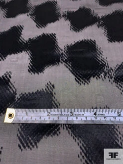 Italian Hazy Geometric Satin Burnout Silk Chiffon - Black 16 Italian Hazy Geometric Satin Burnout Silk Chiffon - Black -Fabrics And Fabrics Store 14296 6