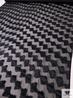 Italian Hazy Geometric Satin Burnout Silk Chiffon - Black 17 Italian Hazy Geometric Satin Burnout Silk Chiffon - Black -Fabrics And Fabrics Store 14296 7
