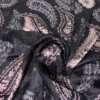 Paisley Printed And Burnout Silk-Rayon Chiffon - Black / Dusty Ice Pink