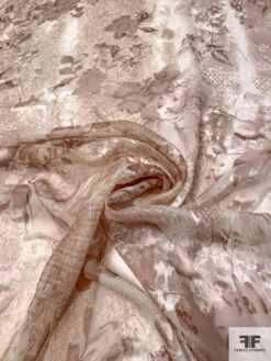 Floral Printed Burnout Silk-Rayon Chiffon - Beige / Dusty Mauve 12 Floral Printed Burnout Silk-Rayon Chiffon - Beige / Dusty Mauve -Fabrics And Fabrics Store 14316 2