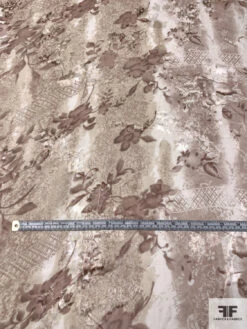 Floral Printed Burnout Silk-Rayon Chiffon - Beige / Dusty Mauve 13 Floral Printed Burnout Silk-Rayon Chiffon - Beige / Dusty Mauve -Fabrics And Fabrics Store 14316 4