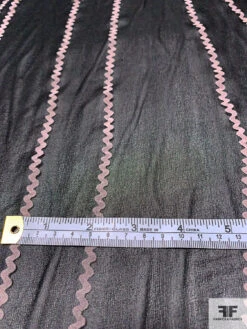 Wavy Lines Flocked Silk Chiffon - Black / Thistle 16 Wavy Lines Flocked Silk Chiffon - Black / Thistle -Fabrics And Fabrics Store 14324 6