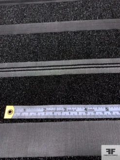 Italian Lurex Bouclé Striped Silk Chiffon - Black -Fabrics And Fabrics Store 14329 6