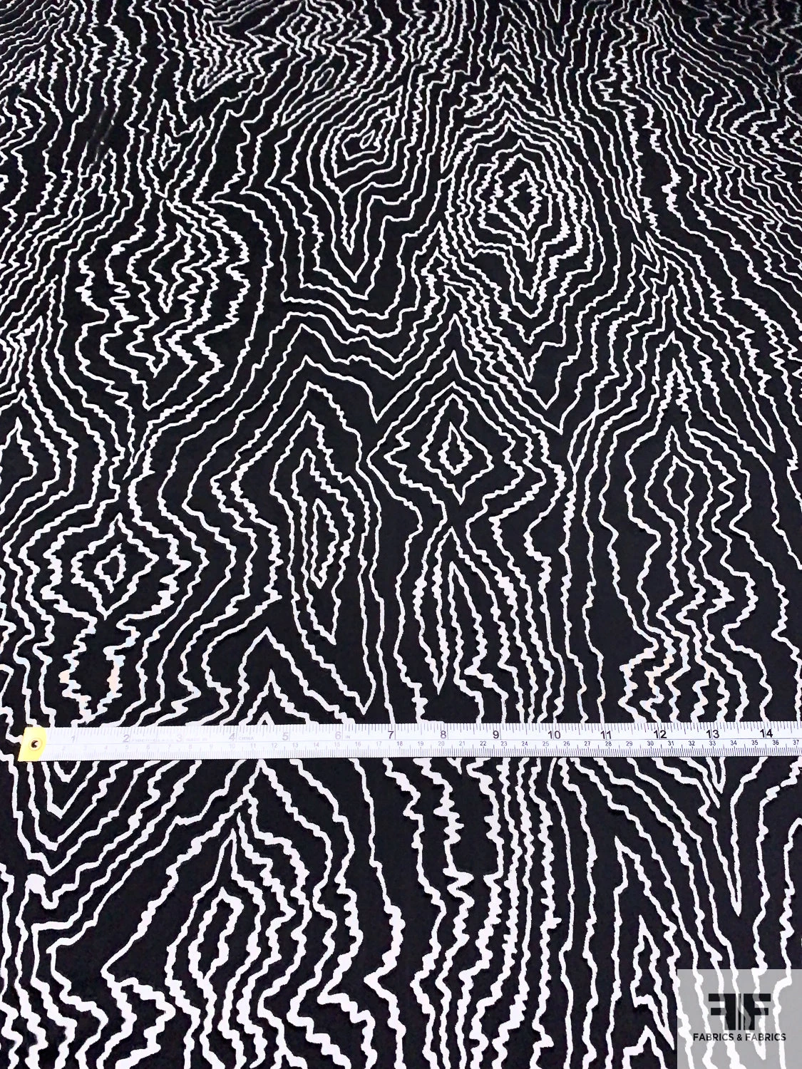 Wood Grain Burnout Silk Blend Chiffon - Black 8 Wood Grain Burnout Silk Blend Chiffon - Black - Image 6