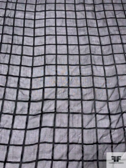 Silk Chiffon With Satin Windowpane - Black 14 Silk Chiffon With Satin Windowpane - Black -Fabrics And Fabrics Store 14349 4