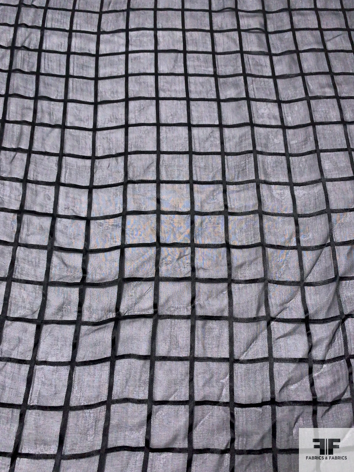 Silk Chiffon With Satin Windowpane - Black 7 Silk Chiffon With Satin Windowpane - Black - Image 5