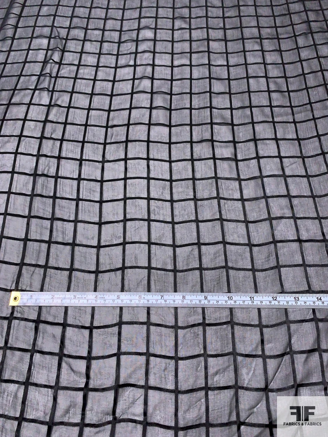 Silk Chiffon With Satin Windowpane - Black 8 Silk Chiffon With Satin Windowpane - Black - Image 6