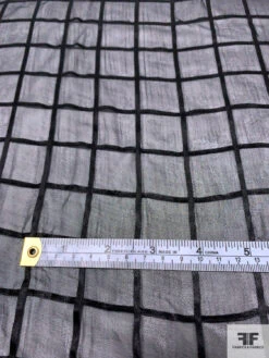 Silk Chiffon With Satin Windowpane - Black 16 Silk Chiffon With Satin Windowpane - Black -Fabrics And Fabrics Store 14349 6