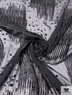 Streaks And Rocks Burnout Silk Blend Chiffon - Black 13 Streaks And Rocks Burnout Silk Blend Chiffon - Black -Fabrics And Fabrics Store 14350 1