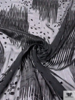 Streaks And Rocks Burnout Silk Blend Chiffon - Black 12 Streaks And Rocks Burnout Silk Blend Chiffon - Black -Fabrics And Fabrics Store 14350 2