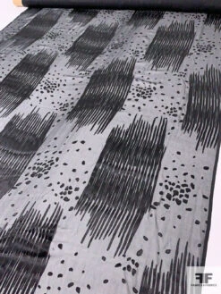 Streaks And Rocks Burnout Silk Blend Chiffon - Black