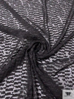 Abstract Clip Silk Chiffon - Black -Fabrics And Fabrics Store 14351 2