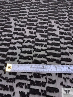 Abstract Clip Silk Chiffon - Black -Fabrics And Fabrics Store 14351 6