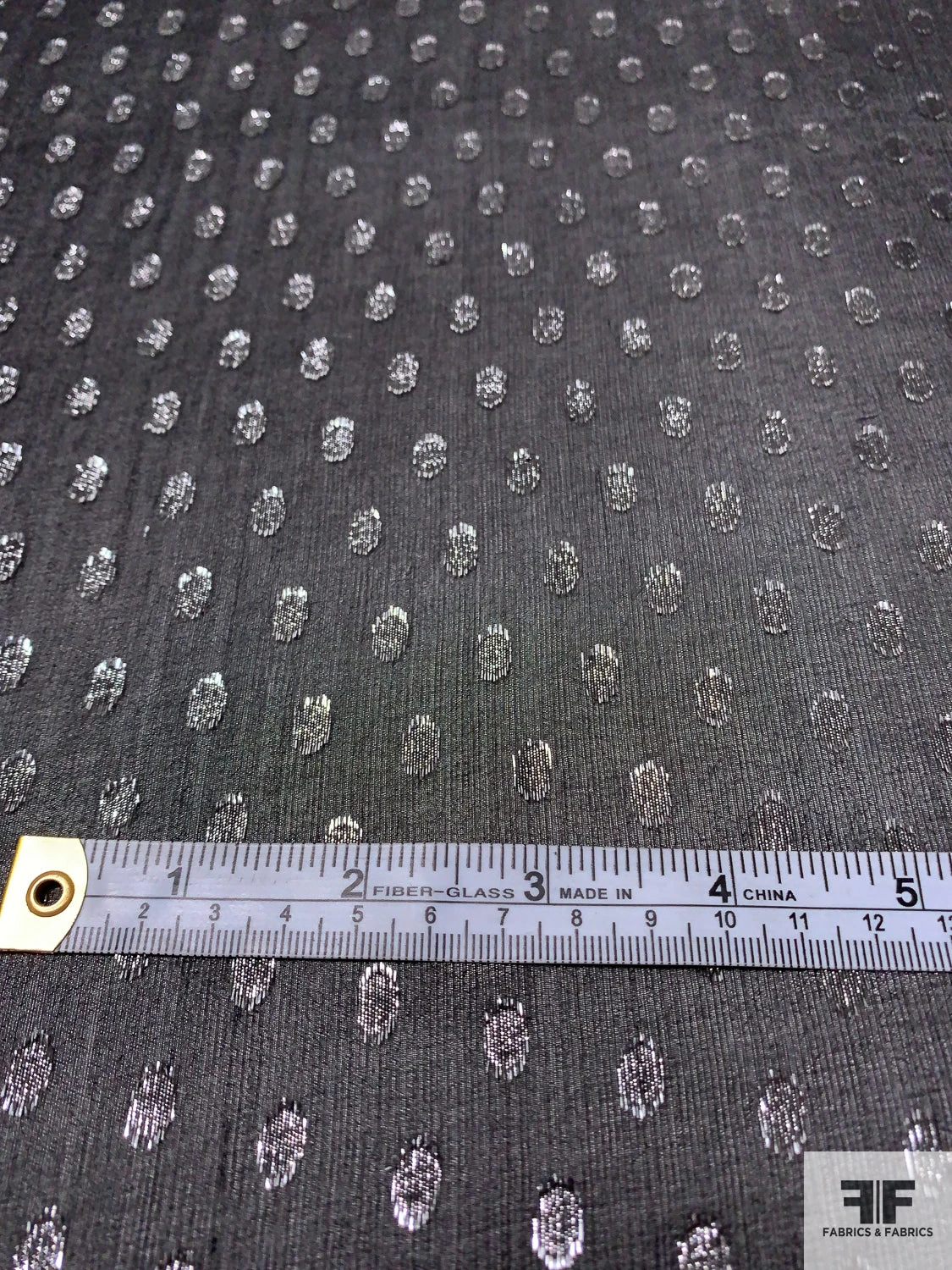 Lurex Polka Dots Silk Chiffon - Black / Silver 9 Lurex Polka Dots Silk Chiffon - Black / Silver - Image 7