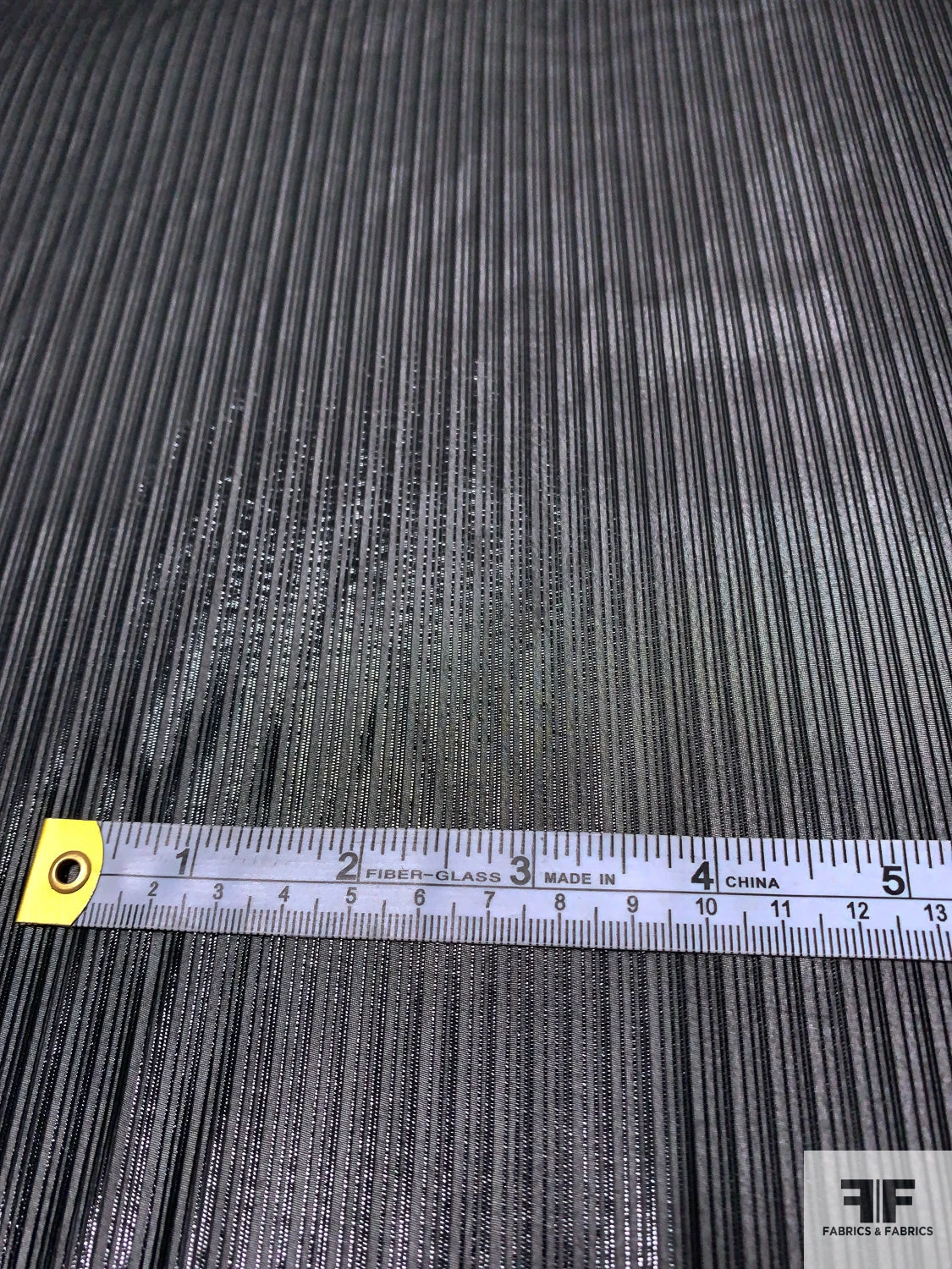 Lurex Pinstriped Silk Chiffon - Black 9 Lurex Pinstriped Silk Chiffon - Black - Image 7