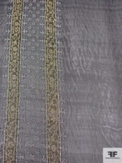 Silk Chiffon With Ornate Metallic Border Pattern - Black / Silver / Gold 14 Silk Chiffon With Ornate Metallic Border Pattern - Black / Silver / Gold -Fabrics And Fabrics Store 14364 3