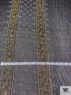 Silk Chiffon With Ornate Metallic Border Pattern - Black / Silver / Gold 15 Silk Chiffon With Ornate Metallic Border Pattern - Black / Silver / Gold -Fabrics And Fabrics Store 14364 4