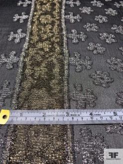 Silk Chiffon With Ornate Metallic Border Pattern - Black / Silver / Gold 16 Silk Chiffon With Ornate Metallic Border Pattern - Black / Silver / Gold -Fabrics And Fabrics Store 14364 5