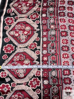 Floral Rug Motif Burnout Silk Chiffon - Wine / Black / Tan 16 Floral Rug Motif Burnout Silk Chiffon - Wine / Black / Tan -Fabrics And Fabrics Store 14369 5