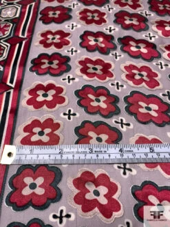 Floral Rug Motif Burnout Silk Chiffon - Wine / Black / Tan 17 Floral Rug Motif Burnout Silk Chiffon - Wine / Black / Tan -Fabrics And Fabrics Store 14369 6