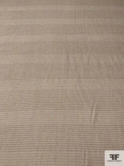 Textured Silk Chiffon With Horizontal Lurex Pinstripes - Light Tan 13 Textured Silk Chiffon With Horizontal Lurex Pinstripes - Light Tan -Fabrics And Fabrics Store 14386 3