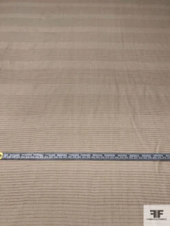 Textured Silk Chiffon With Horizontal Lurex Pinstripes - Light Tan 14 Textured Silk Chiffon With Horizontal Lurex Pinstripes - Light Tan -Fabrics And Fabrics Store 14386 4