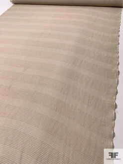 Textured Silk Chiffon With Horizontal Lurex Pinstripes - Light Tan 16 Textured Silk Chiffon With Horizontal Lurex Pinstripes - Light Tan -Fabrics And Fabrics Store 14386 6